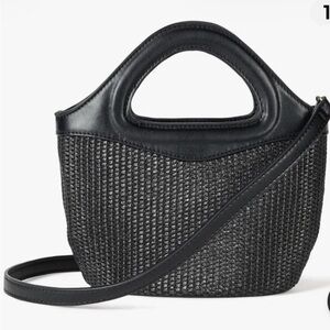 The Drop Womens Xiomara Mini Tote Black Straw NWT